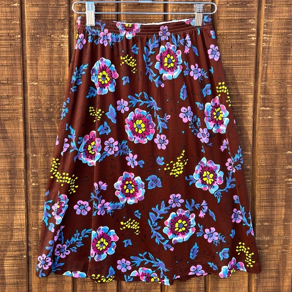 Vintage Brown Floral Skirt - Picture 7 of 10